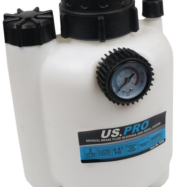 US PRO One Person 3L Brake Clutch Vacuum Bleeder Pump Pneumatic Bleeding