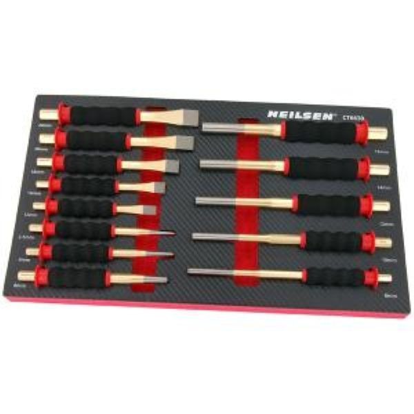Neilsen 13pc Punch & Chisel Set Hand Tools Mechanical Metal Holes Drill Punches