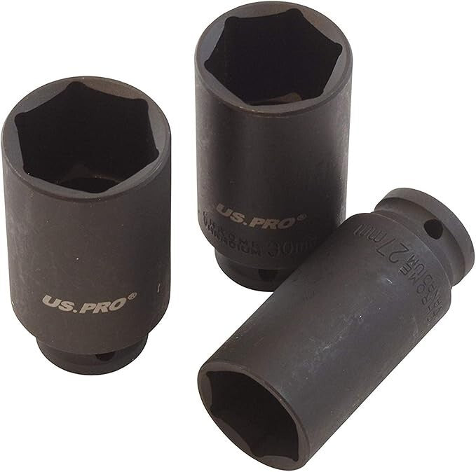US PRO 1340 1/2'' Dr 6-Point Deep Impact 16-Pcs Socket Set - 10-32mm