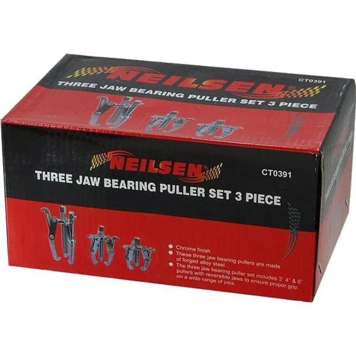 3 Piece 3 leg Bearing Gear Hub Puller Set Internal External Reversible 3" 4" 6" 