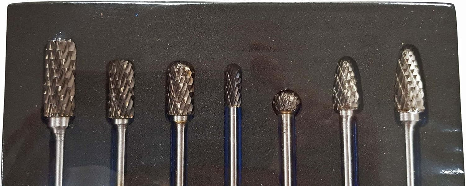 Rotary Burr Set Extra Long 150mm Shank Tungsten Carbide Burrs 7PC High Quality