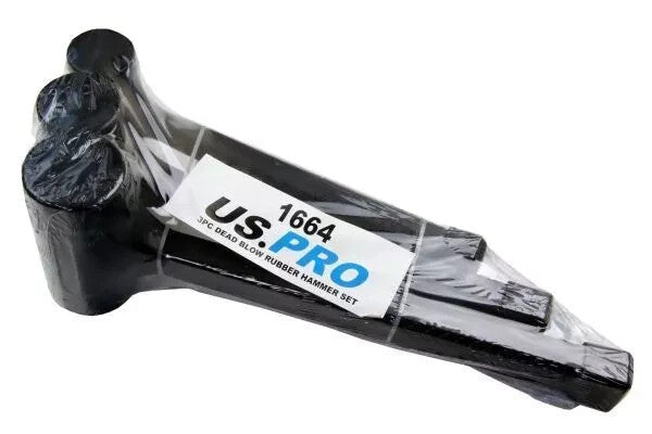 US PRO 3pc Rubber Dead Blow Hammers, Hammer 1lb 2lb 3lb Set 1664