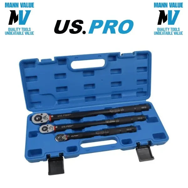 US PRO 3pc Calibrated Torque Wrench Set 2-230nm (1.5-169.5ft-lb) 6936