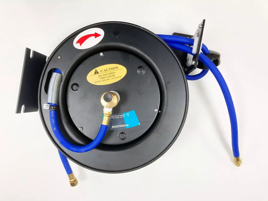 Air Hose Reel with Air Line  3/8” x 30Ft  – 300 PSI, Retractable Wall Mounted