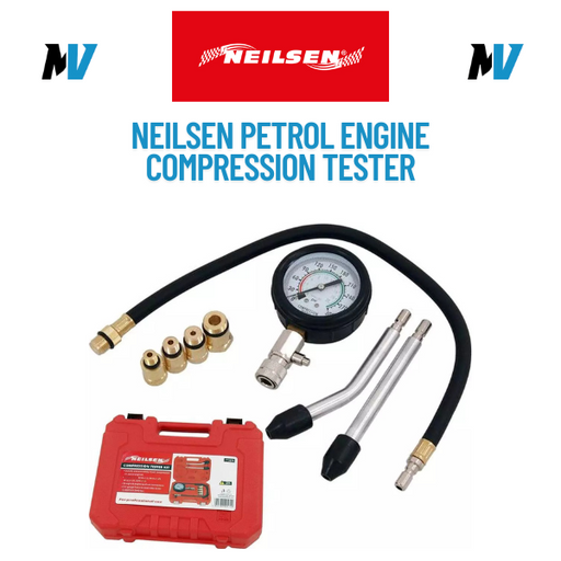 Neilsen Petrol Engine Compression Tester for Automotives and Motorcycles Kit Set