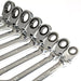 AF Ratchet Spanner Set Flexi Head Imperial Combination Open Ring 8 Pc Tool SAE