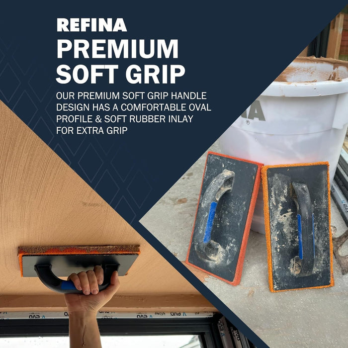 REFINA Medium Grain Rubber Sponge Float for Plastering, Rendering & Cement  11 "