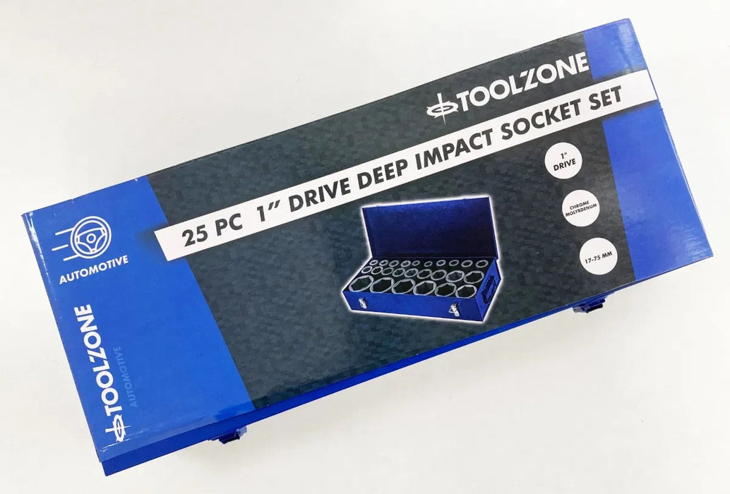 1" Deep Impact Socket Set - Sockets from 17mm - 75mm  Jumbo Socket Set 25 Piece