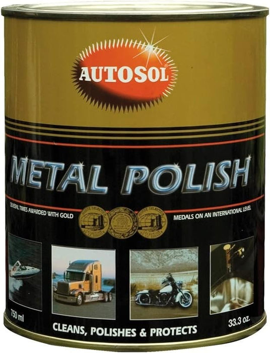 Autosol Metal Polish Paste 750ml Tin Solvol Chrome Aluminium Cleaner 0402
