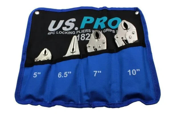US PRO Locking Pliers 4pc Mole Grips Adjustable Wrench Vice Grips Pliers 1827