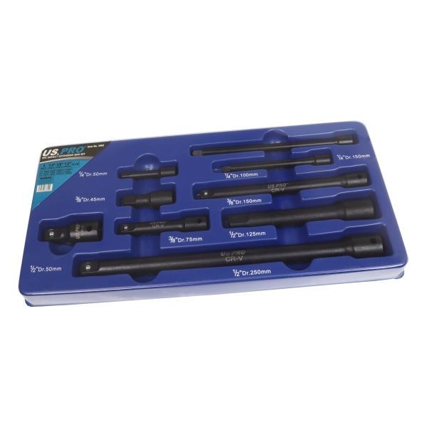 US PRO Tools 9pc 1/4" 3/8" 1/2" dr Impact Extension Bar Set For Sockets 3462