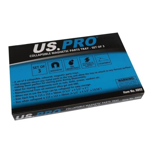 US PRO Magnetic Parts Tray 3pcs Heavy Duty Magnet Tool Organizer Holder Set 6892