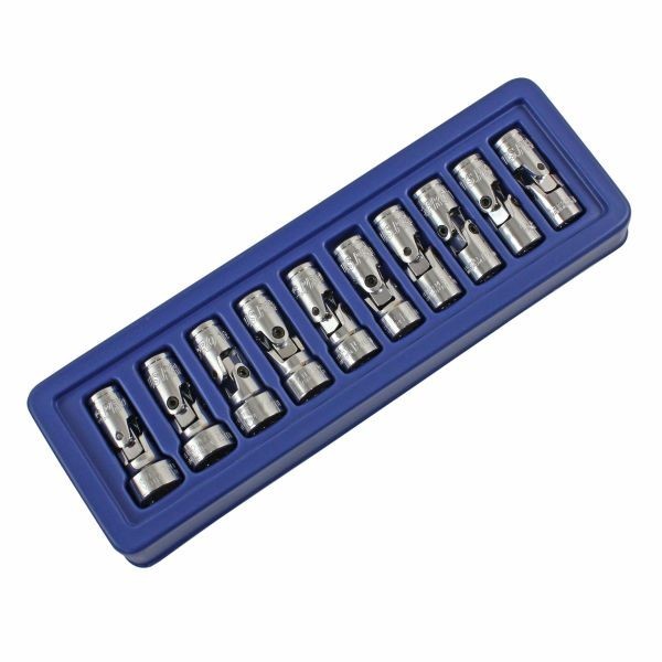 US PRO Tools 10pc 3/8dr Flexi Flexible Universal Sockets Set Metric 1693