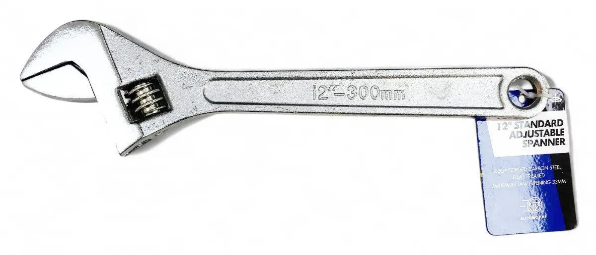 12" Adjustable Wrench 300mm Shifting Spanner 33mm Jaw Heavy Duty Carbon Steel