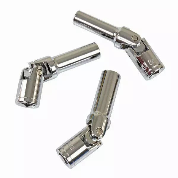 US PRO Tools 3pc Glow Plug Deep UJ Socket Set 8mm 10mm 12mm 3/8" Drive 5639