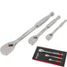 Neilsen Socket Pear Head Ratchet Handle Set 1/4" 3/8" 1/2" 90T Set EVA Foam 3pc