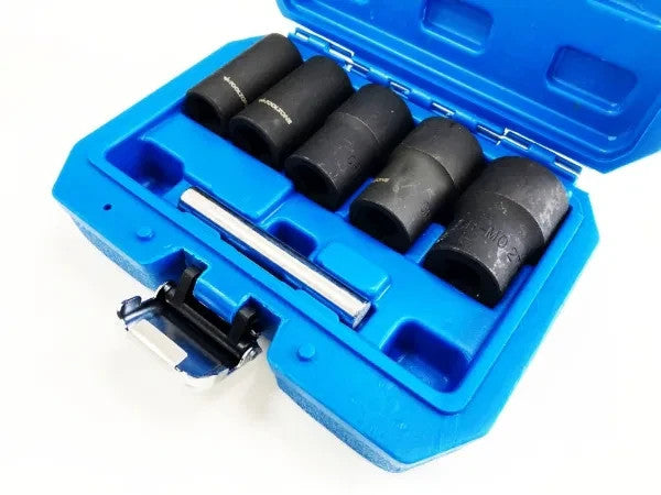 1/2" Grip & Twist Socket Set 6pc Locking Wheel Nut Remover Damaged Rounded Bolts