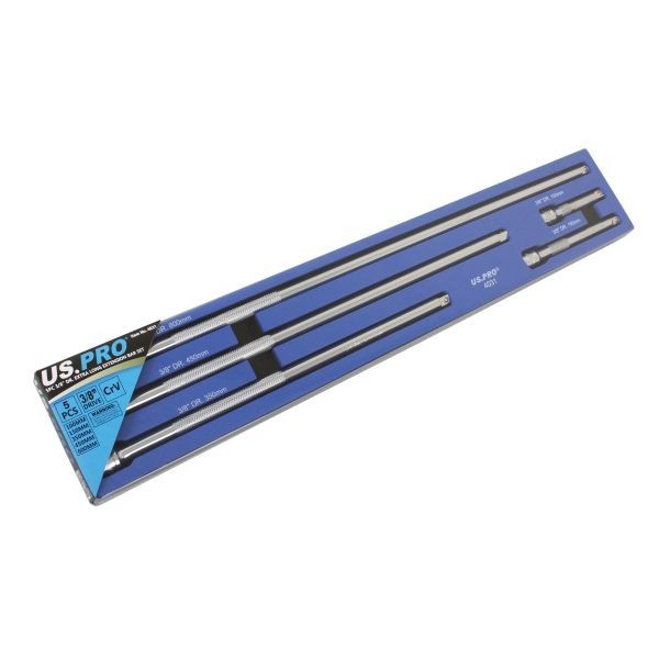 US PRO 5pc 3/8 dr Extra Long Extension Bar Set 100, 150, 350, 450, 600mm 4031