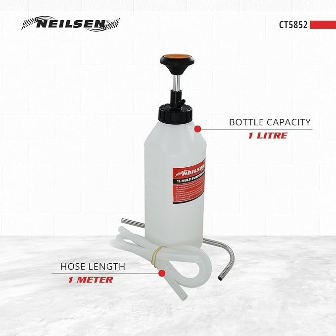 Neilsen Multi Purpose Mini Pump 1L Capacity Engilne Transmission Brake Fluid Oil