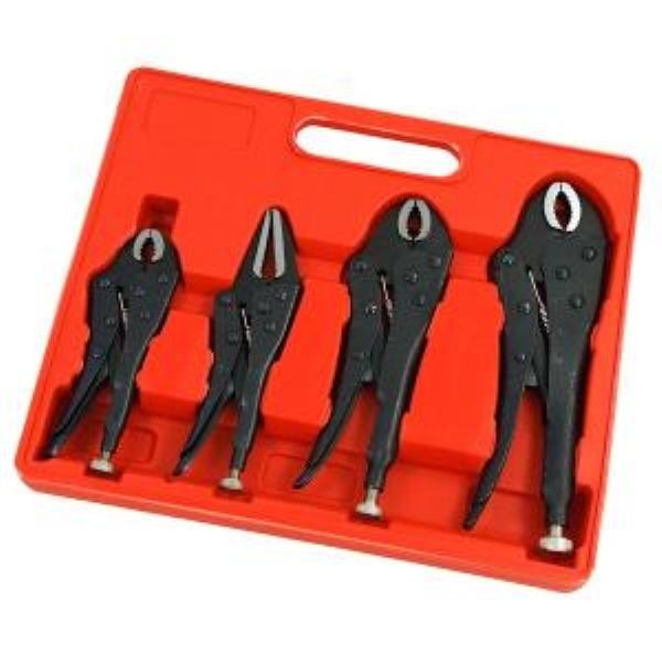 Neilsen 4pc Locking Mole Grip Vice Plier Set Long Nose Adjustable Tool Pliers