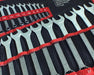 25PC DROP FORGED METRIC 6-32mm COMBINATION SPANNER WRENCH SET OPEN & RING + ROLL