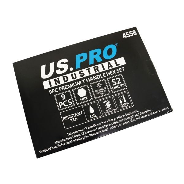 US PRO INDUSTRIAL 9pc Premium T-Handle Hex Allen keys Screwdriver Set H1.5 - H10