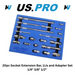 US PRO Tools 20pc Socket Extension Bar UJ Adapter Set 1/4" 3/8" 1/2" DR 4235