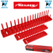 Neilsen 3pc Socket Stand Tray Rack Storage Rail Holder 1/2" 3/8" 1/4" Sockets