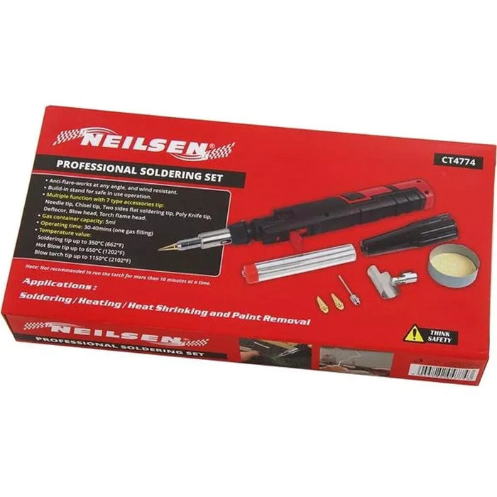 Neilsen Electronics Soldering Iron Gas Solder Appliances With Tips Set