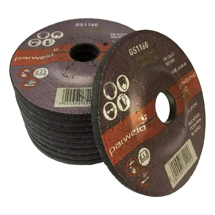 115mm Grinding Discs (4.5") Parweld metal grinder discs 115 x 6mm (PACK OF 10)