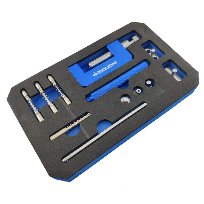 Motorcycle Chain Breaker and Riveting Tool, Heavy Duty Chain Splitting Kit