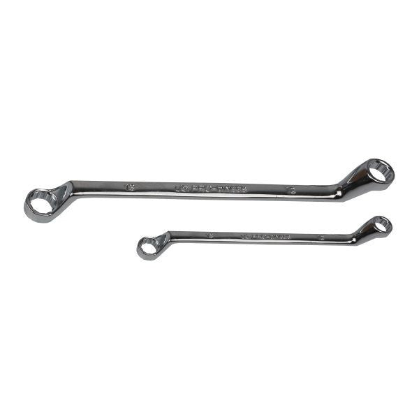 US PRO Tools Off-set 12pc Metric Double Ring 75DEG Spanners Set Swan Neck 3526