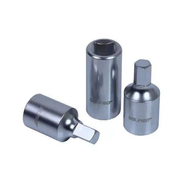 US PRO Tools 3/8" dr 14pc Drain Sump Plug Key Set, Engine Gearbox Diff 3225