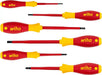 WIHA 6 Piece Electricians VDE 1000v Insulated Slot & Pozi Screwdriver Set, 25477