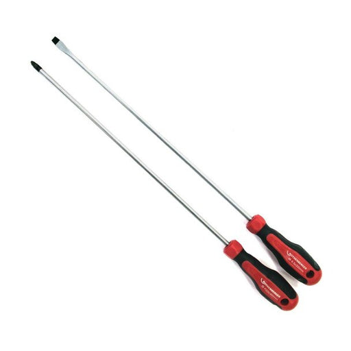 Rothenberger Long Reach 300mm Screwdriver Set Slotted 6mm and Pozi PZ2 - 80006