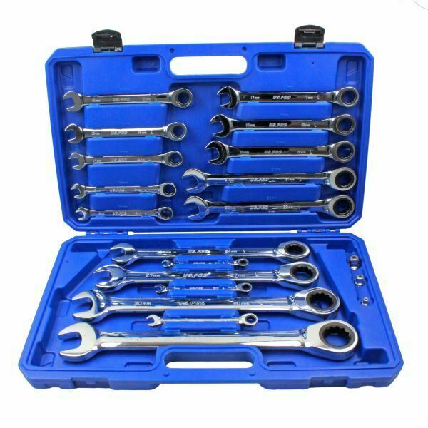 US PRO 20PC 8 - 32mm Metric Gear Ratchet Combination Spanner Wrench Set 3236